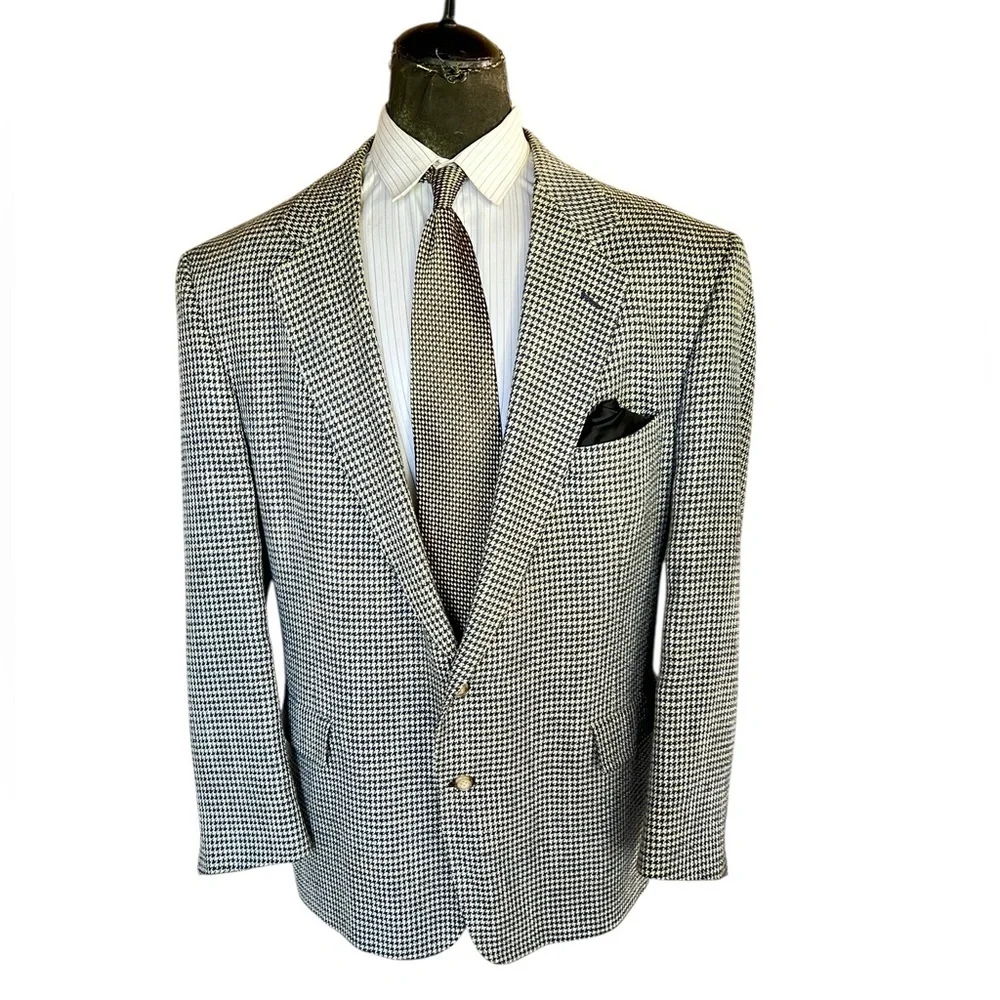 Blue and Silver Sport Coat with Wide Lapels and Classic Fit☑️VEN32